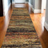 2' X 8' Gold And Slate Abstract Runner Rug